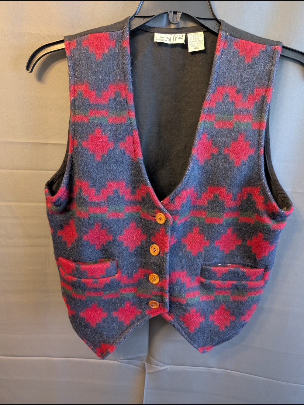 VTG 90s Heshy 2 Southwestern Wool Blend Tapestry Vest M NWOT Deadstock